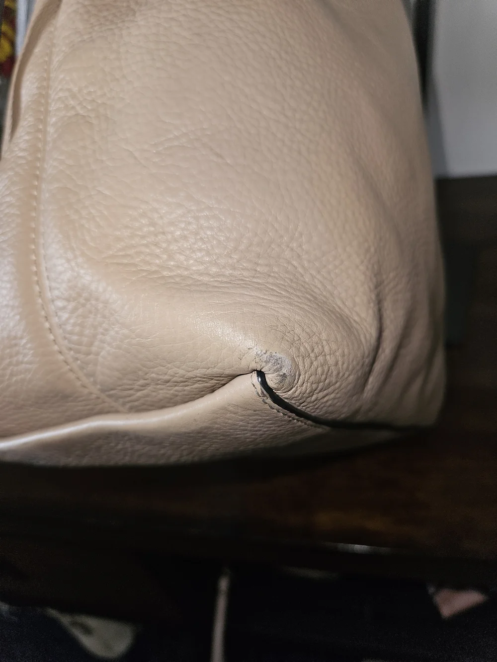 Women's Beige Tote Bag with Black Straps